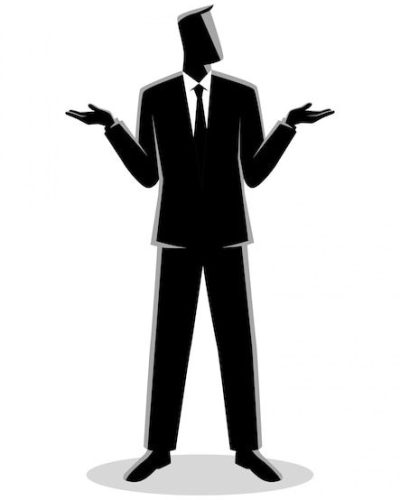 Businessman shrugging shoulders _ Premium Vector