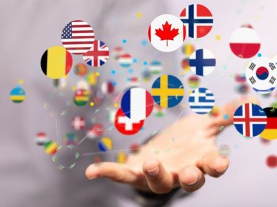 World map with all states and their flags,3d render_